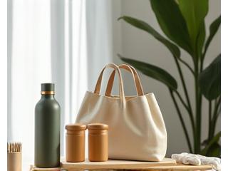 竹歯ブラシや再利用可能な容器など、ゼロウェイスト生活用品の集合