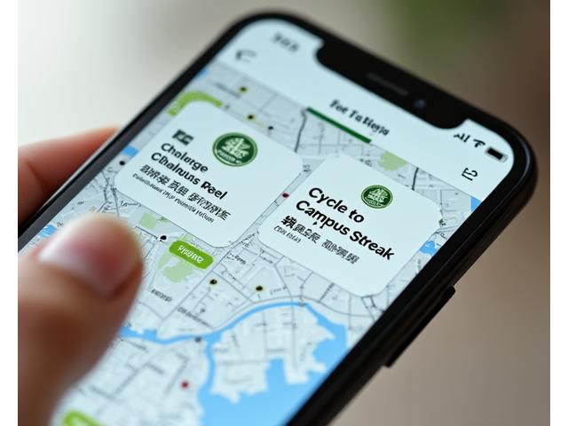 東京のキャンパスエコライフアプリ『EcoLife Tokyo』のスクリーンショット。都内のマップ上にエコスポットが表示され、チャレンジ機能が見える。